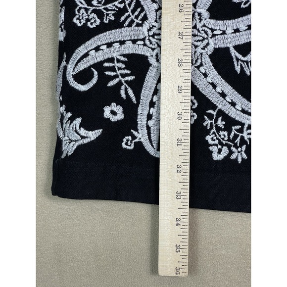 Maeve Anthropologie Dress Womens 10 Black‎ Tunic Sleeveless Embroidered Lined - Picture 5 of 11